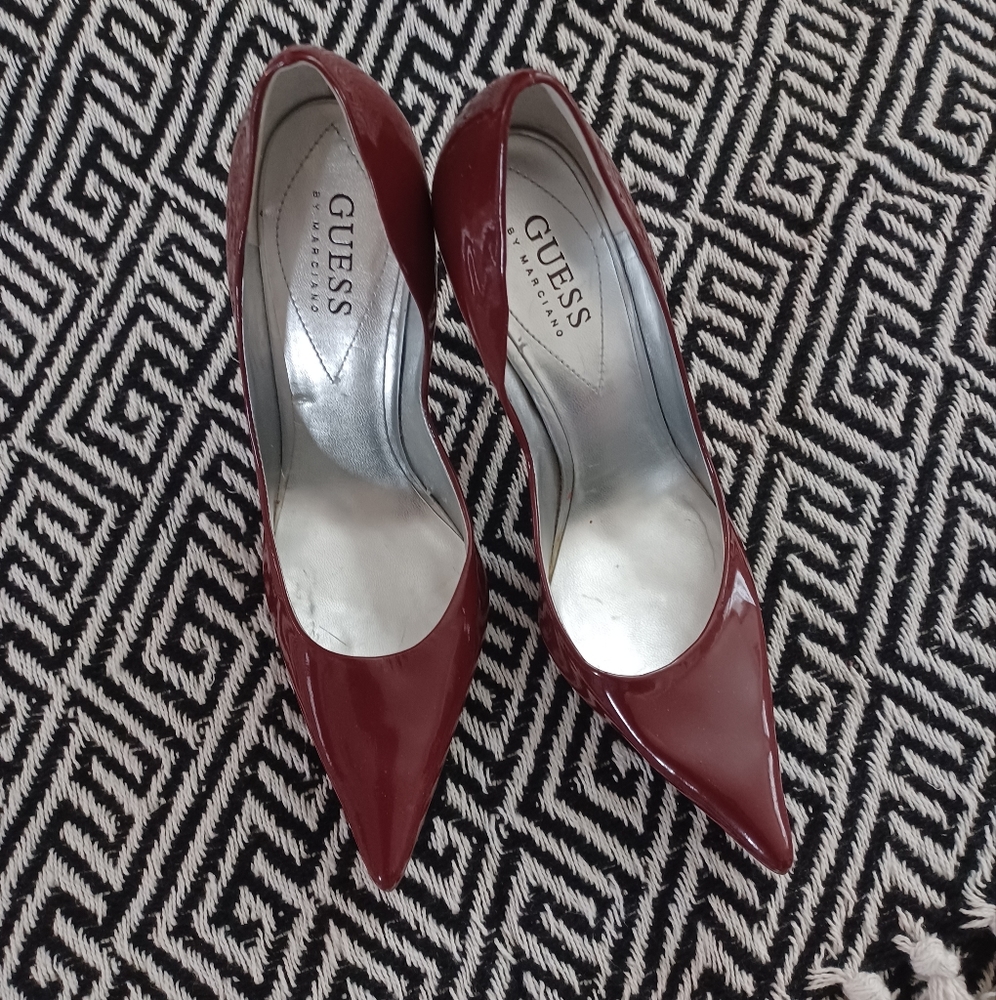 Red high heels by Guess.